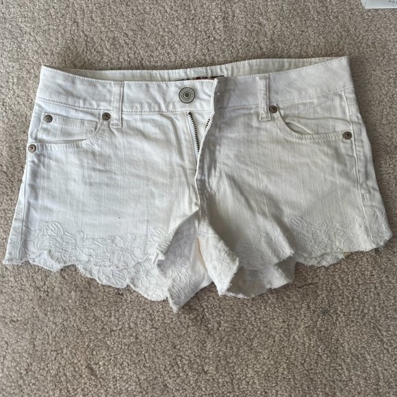 White Denim Shorts - Picture 1 of 10